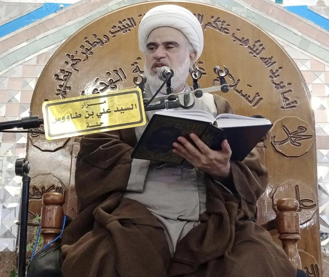 الأمانةُ الخاصّة لمزارِ السيد علي بن طاووس (رضوان الله تعالى عليه) تُقيم محاضرةً دينيةً عن ذكرىٰ يوم المباهلة