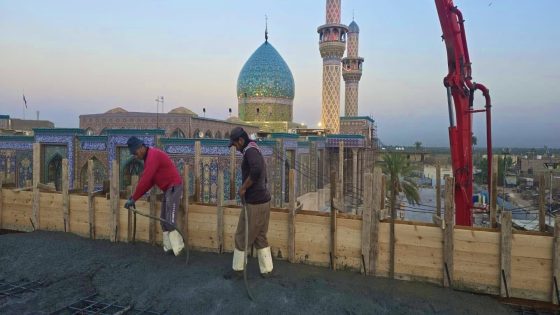 استمرار أعمال مشروع الأواوين في مزار العلوية شريفة بنت الإمام الحسن (عليه السلام)