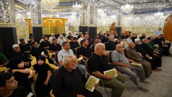 مزار السّيد عبد الكريم بن طاووس (رضوان الله تعالى عليه) يسطّر ملحمة قرآنية باختتام الختمة الأولى لكتاب الله العزيز