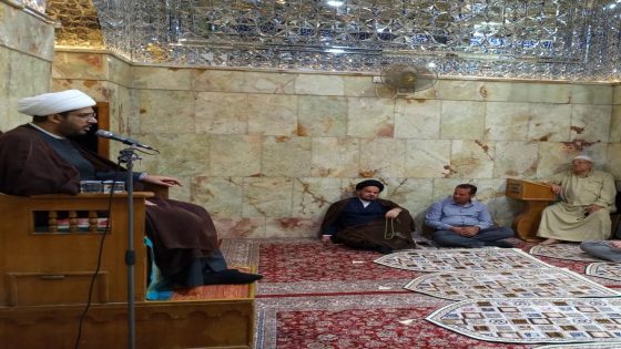 مجلس الوعظ والإرشاد في مزار كميل بن زياد (رضوان الله تعالى عليه) يؤكد أهمية الولاء لنهج أهل البيت (عليهم السلام)